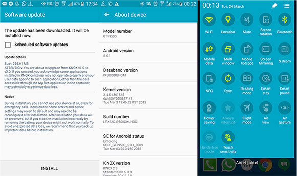 Galaxy S4 - ارائه آپدیت جدیدی برای سامسونگ i9500 گلکسی s4