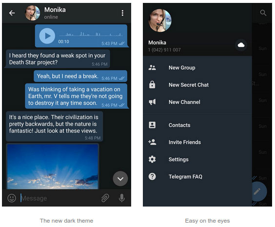 با آپدیت جدید تلگرام به راحتی تم صفحه را تعویض کنید