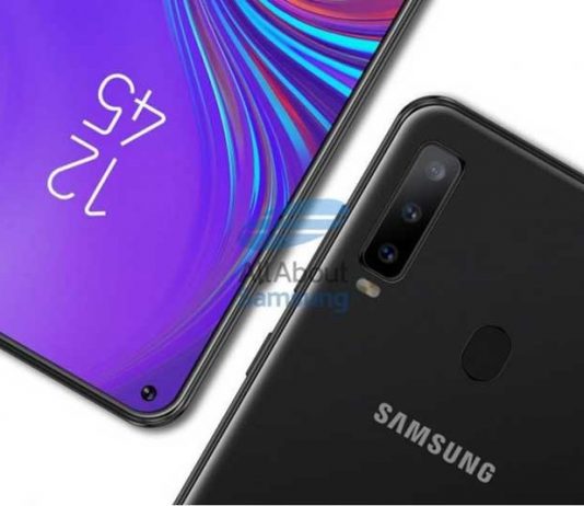 گلکسی A8s با صفحه‌نمایش 6.4 اینچی LCD و حفره‌ای در بالا