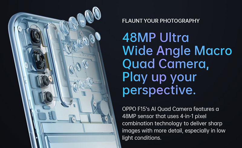 معرفی Oppo F15 ارزان‌قیمتی با پنل AMOLED و دوربین چهارگانه