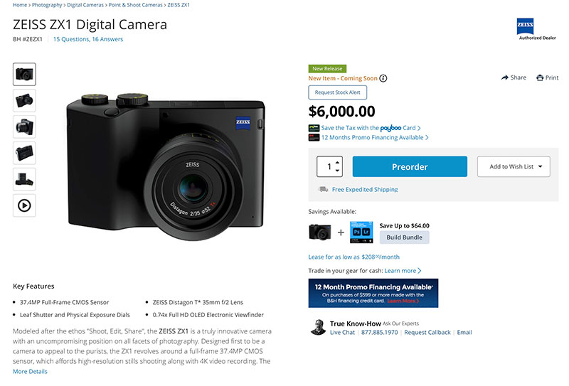 دوربین اندرویدی زایس به زودی در بازار: 6,000 دلار!