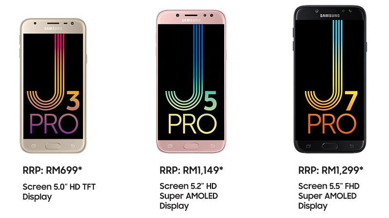 گلکسی J7 پرو همراه با J5 Pro‌ و J3 Pro در مالزی معرفی شدند